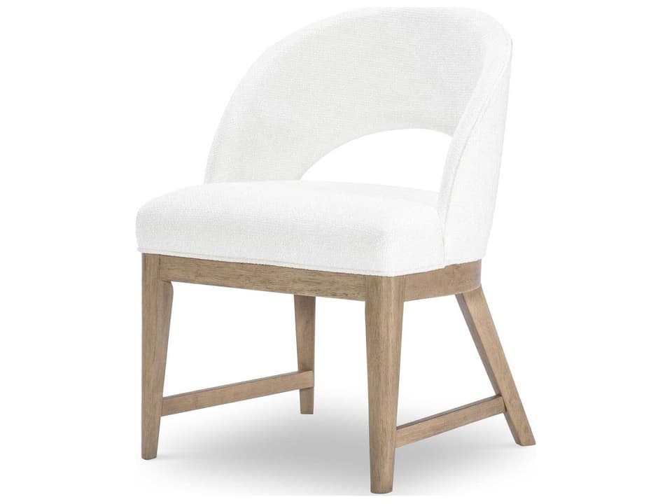 Melrose Hardwood White Upholstered Arm Dining Chair
