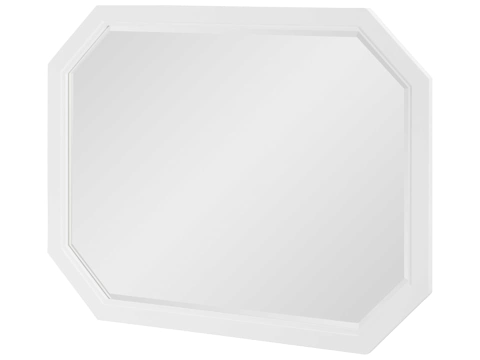 Chelsea Bureau Mirror in White with Gold Accents