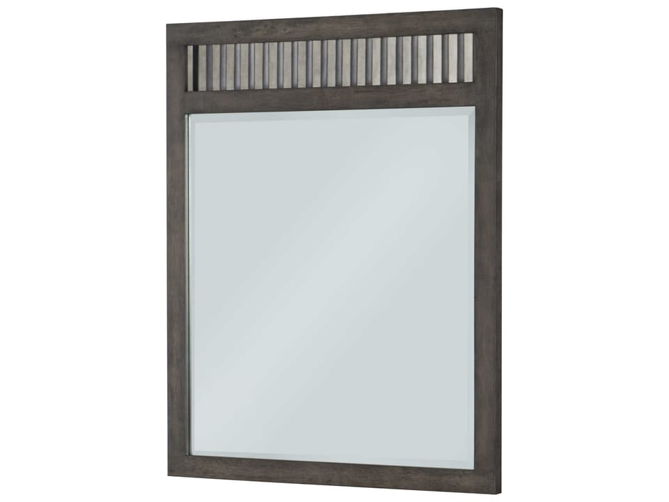 Kids Bunkhouse Vertical Mirror Aged Barnwood with Metal Accent