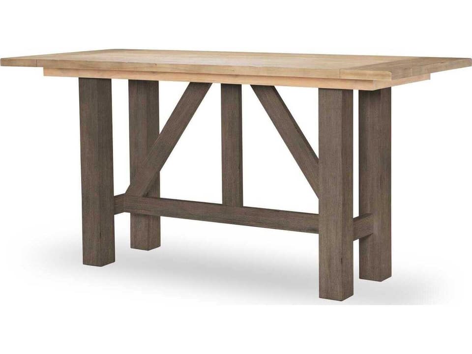 XXX's and OOO's Rectangular Wood Counter Height Dining Table in Amber Cocoa