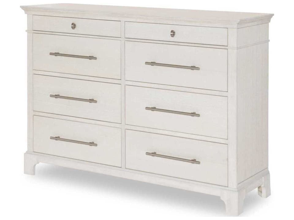 Harmony 8-Drawer Double Dresser in Prelude Frost White
