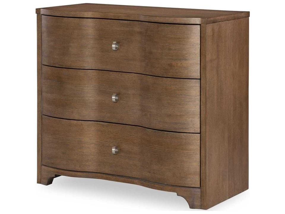 Harmony 3-Drawers Brown Hardwood Nightstand