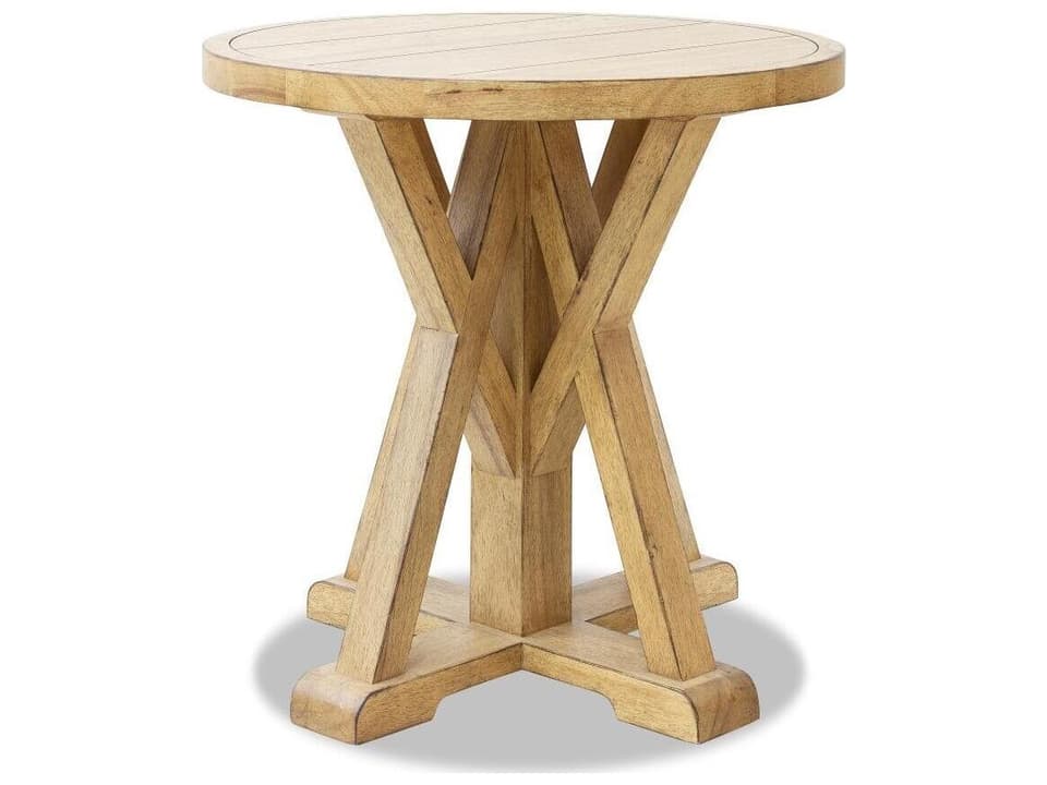 Today's Traditions Round Wood Natural Hickory End Table
