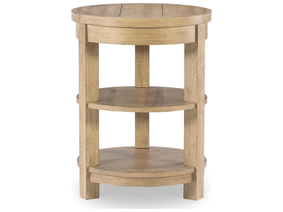 Today's Traditions Round Wood Natural Hickory End Table