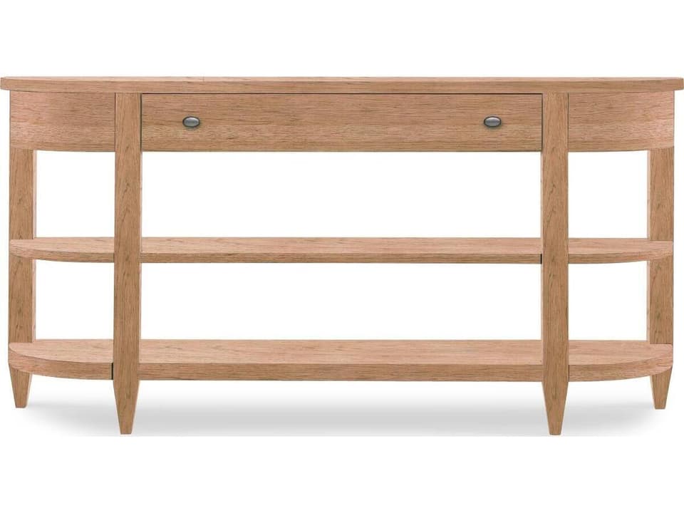 Today's Traditions Demilune Wood Natural Hickory Console Table