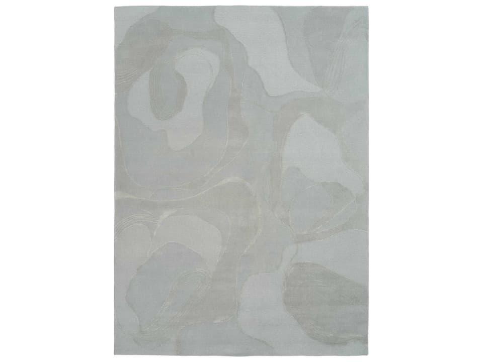 Aquaverse Abstract Hand-Knotted Wool and Silk Area Rug