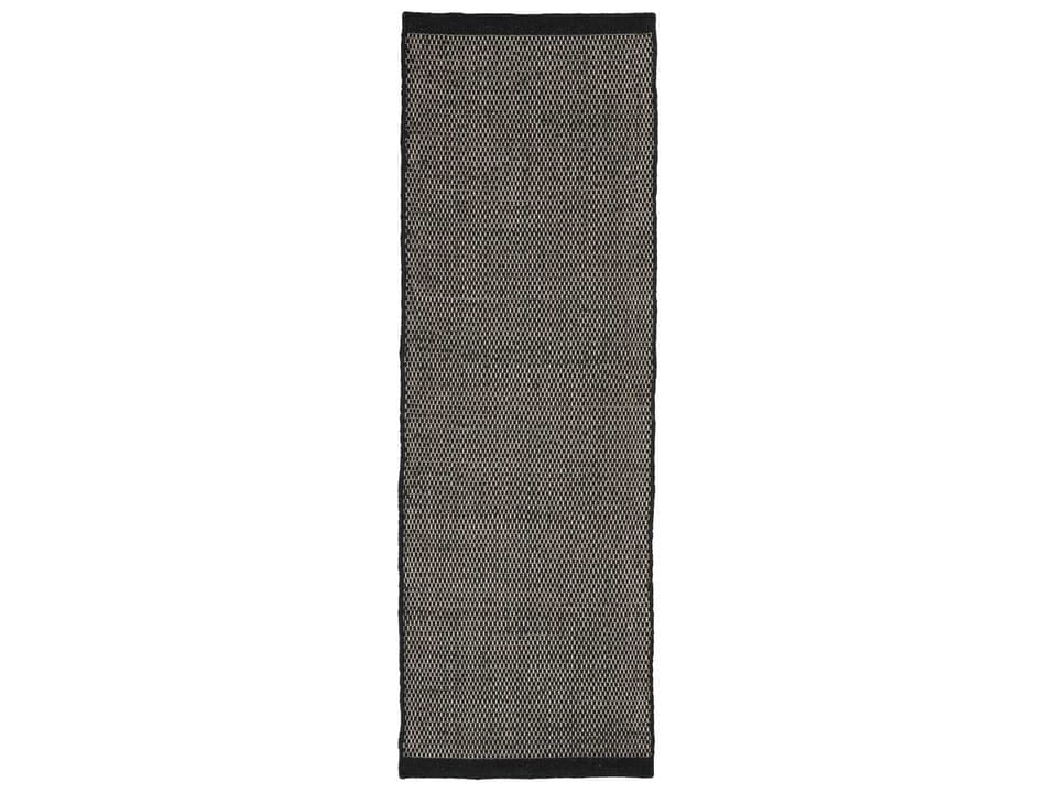 Asko Hand-Woven Wool and Cotton Runner Rug in Black