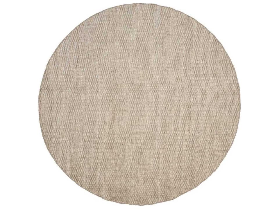 Asko Round Rug Light Grey Wool and Cotton