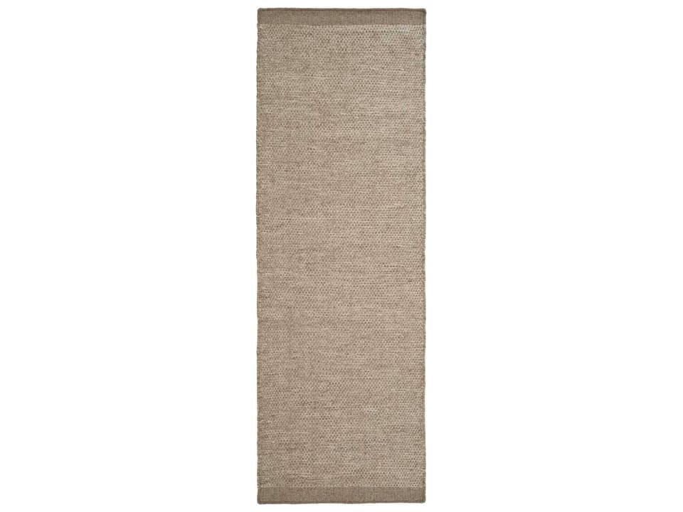 Asko Light Grey Hand-Woven Wool Blend Runner Area Rug