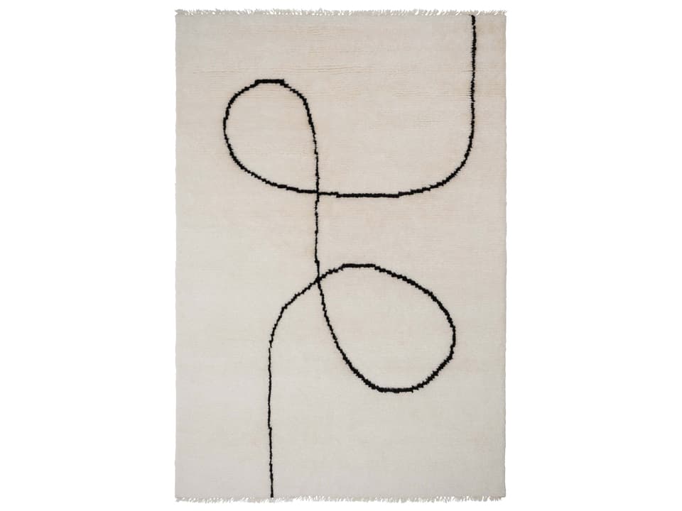 Astral Spiral Abstract Black Area Rug