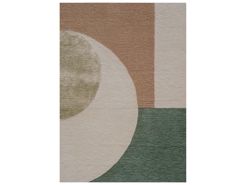 Eternal Orb Hand-Knotted Wool and Silk Area Rug Combi