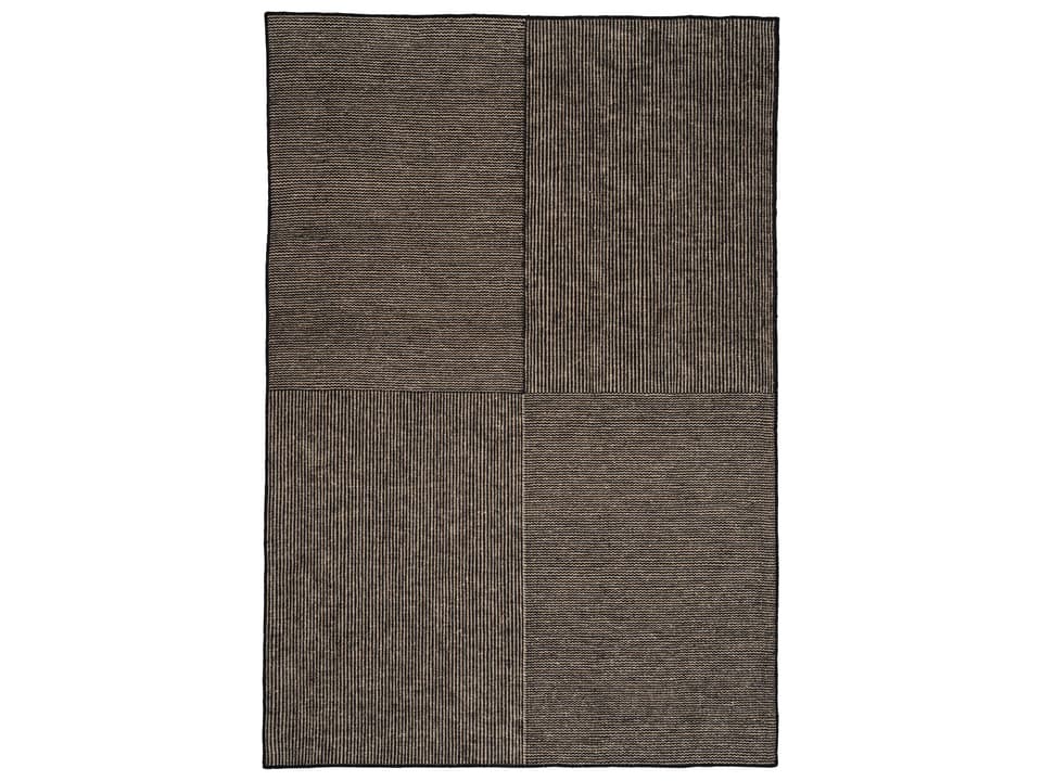Kent Hand-Woven Geometric Area Rug in Black