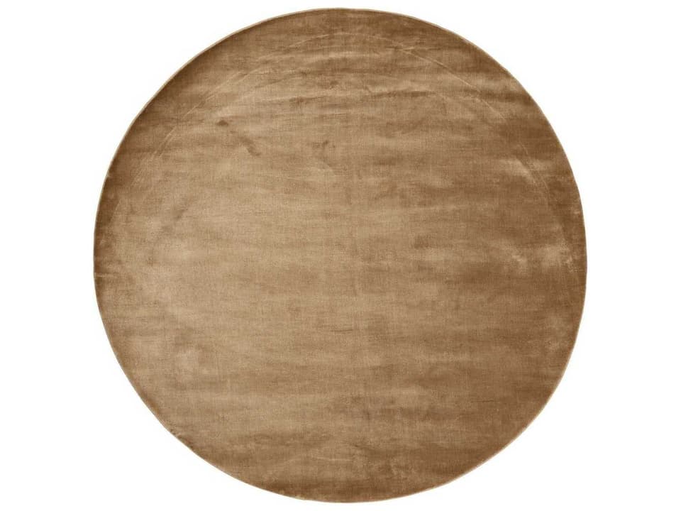 Lucens 79-Inch Round Viscose Rug in Mustard