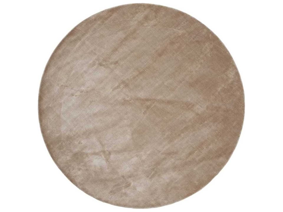 Lucens Natural Round Handwoven Viscose Area Rug