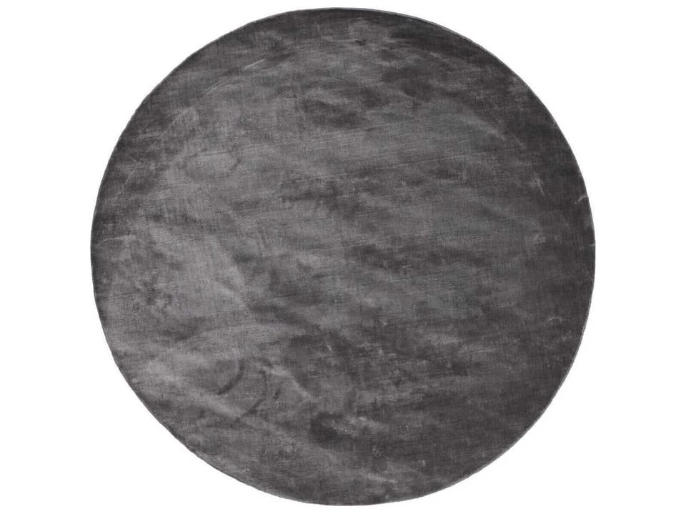 Lucens Steel Round Viscose Rug Handwoven