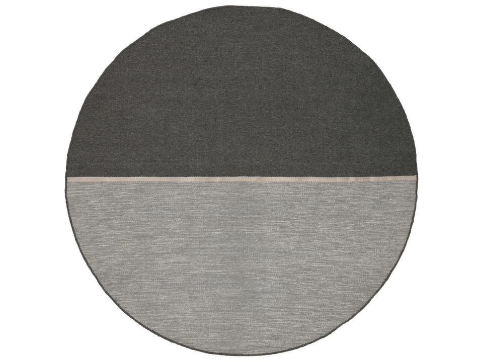 Magnetize Round Hand-Woven Wool Rug in Stone