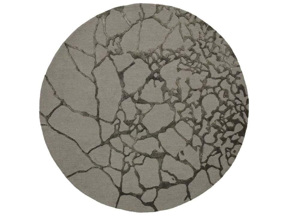 Marmo Abstract Area Rug with Wool and Viscose Marble Pattern
