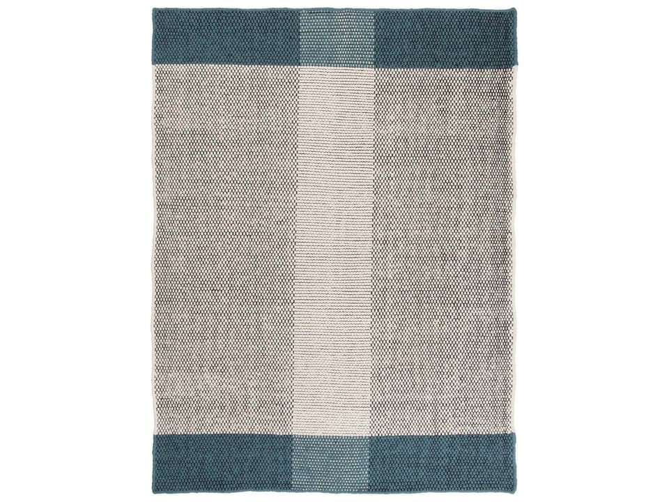 Pomezia Geometric Hand-Woven Area Rug in Petrol