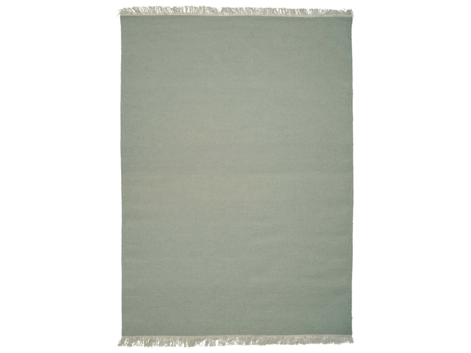 Rainbow Hand-Woven Wool Area Rug in Mint