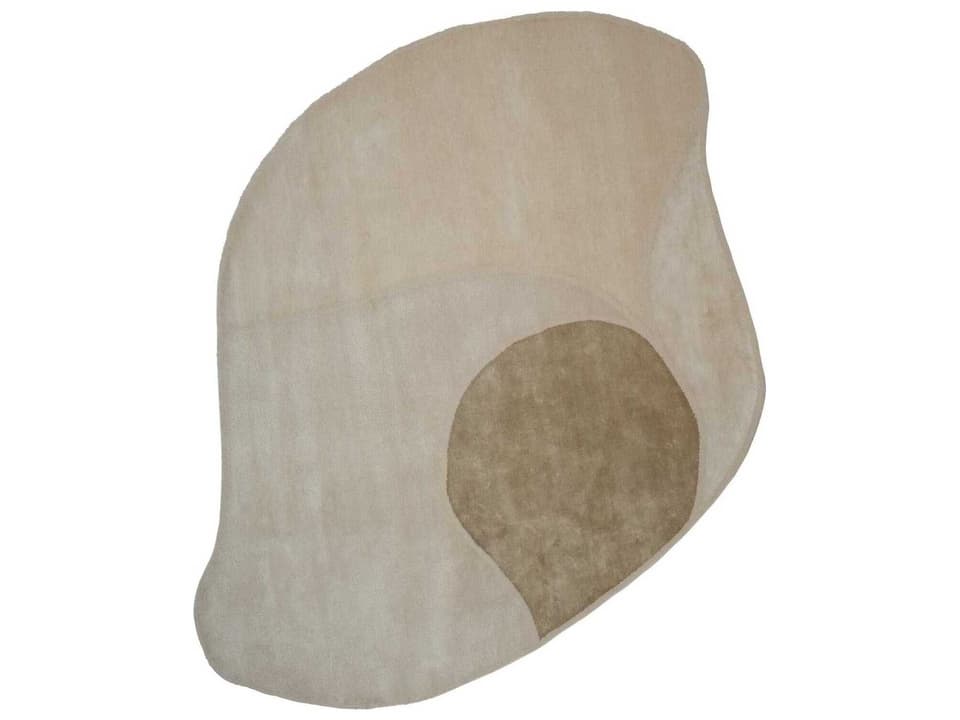 Shoal Dream Hand-Knotted Abstract Area Rug in Beige