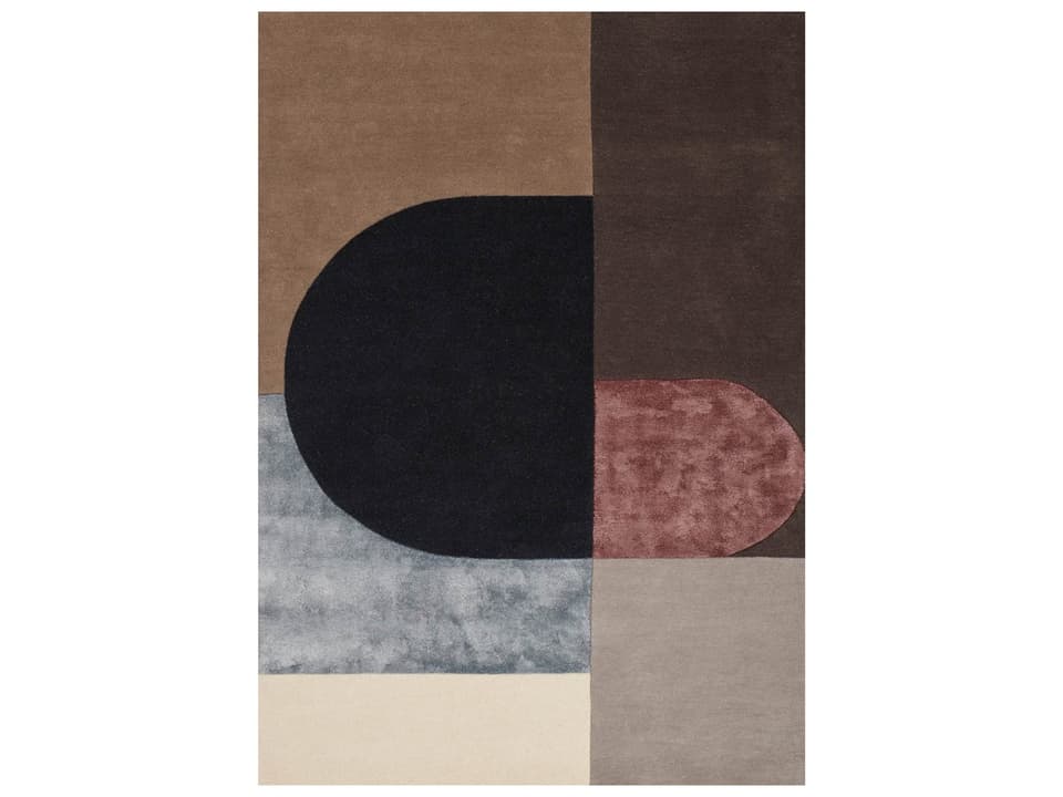 Vilja Hand-Tufted Wool and Viscose Area Rug in Bordeaux