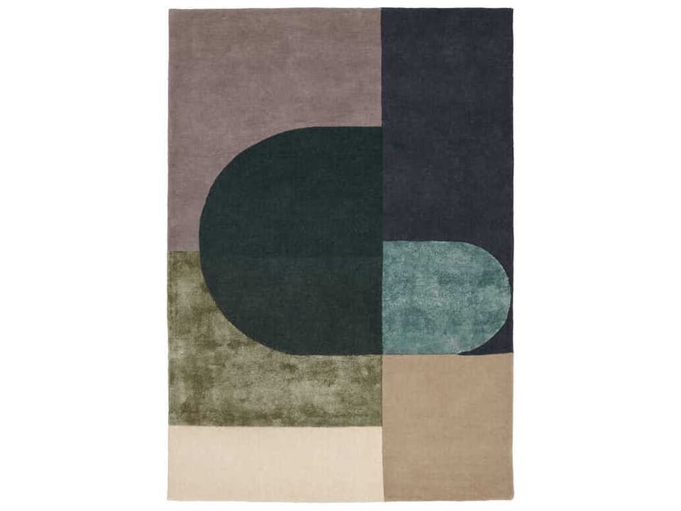 Vilja Hand-Tufted Wool and Viscose Area Rug in Green