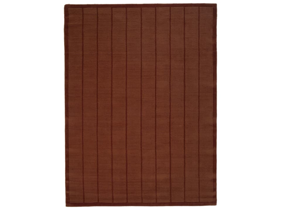 Woven Tatami Geometric Area Rug in Rust