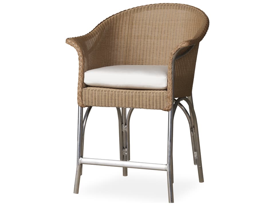 All Seasons Lloyd Loom Wicker Counter Stool with Padded Seat