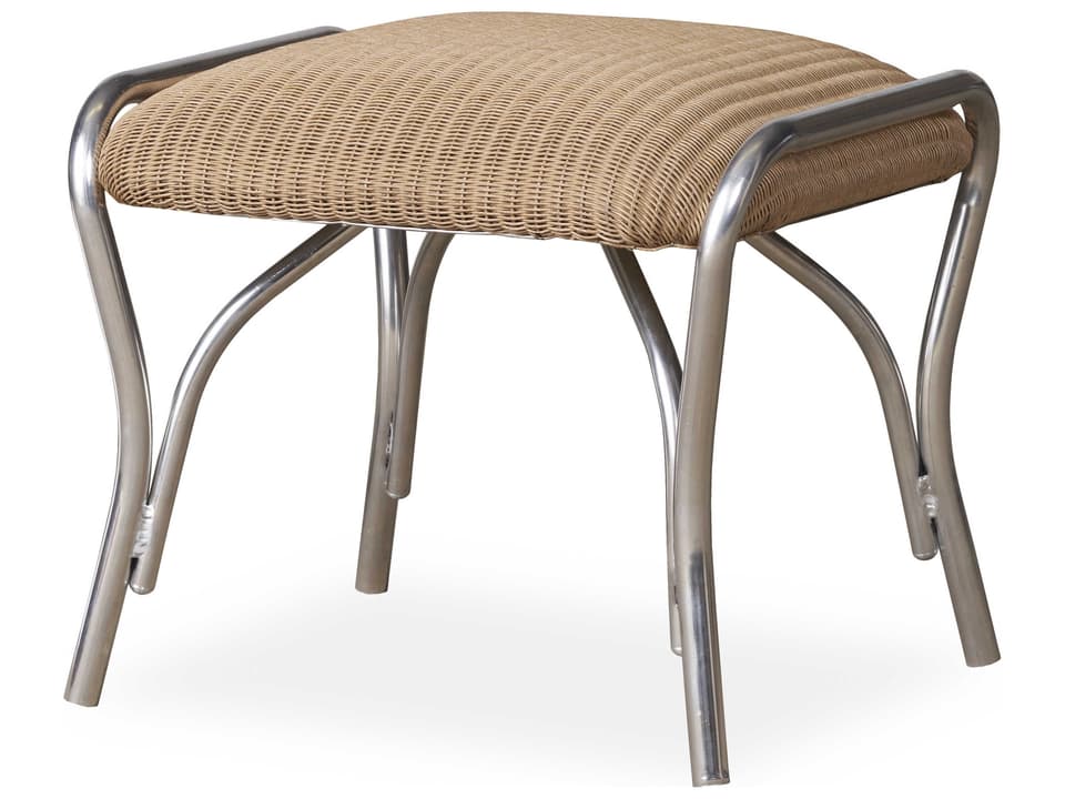 All Seasons Lloyd Loom Wicker Ottoman with Padded Seat