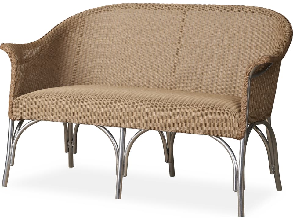 All Seasons Lloyd Loom Wicker Loveseat with Padded Seat