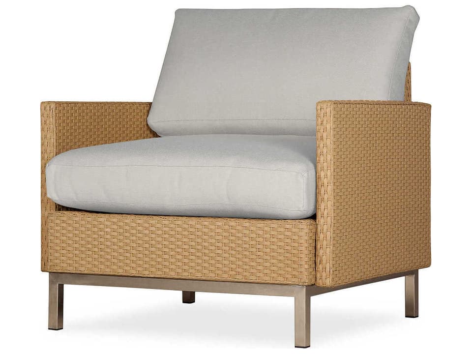 Elements Outdoor Wicker Lounge Chair with Stainless Steel Legs