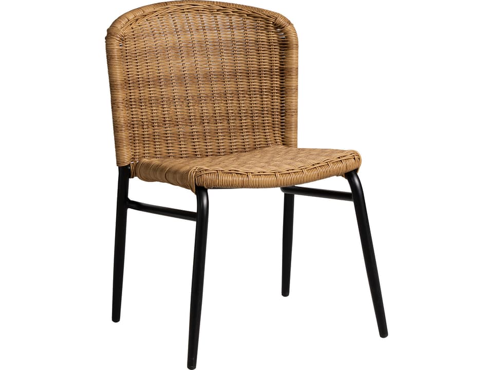 Galloway Armless Dining Chair with Tortoiseshell Vinyl Weave
