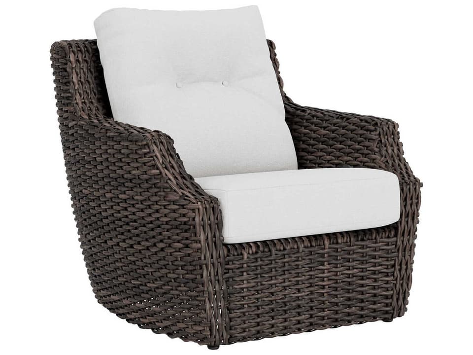 Largo Vinyl Wicker Outdoor Lounge Chair with Cushions