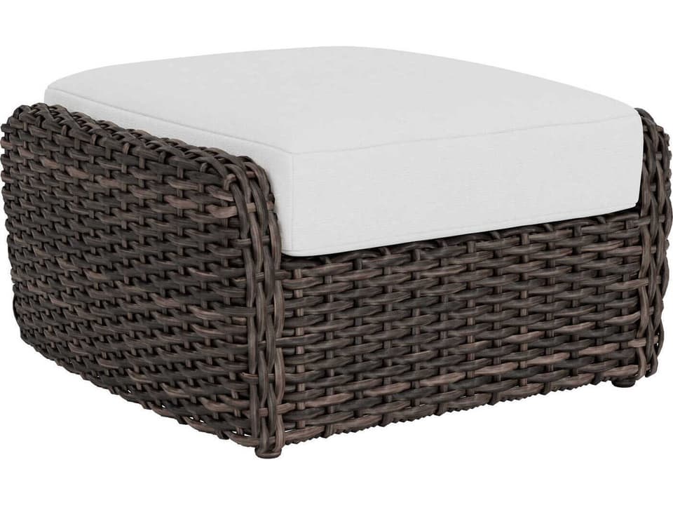 Largo Woven Vinyl Ottoman in Vintage Oak