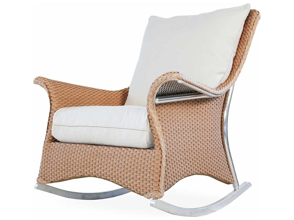 Mandalay Outdoor Wicker Lounge Rocker with Cushions