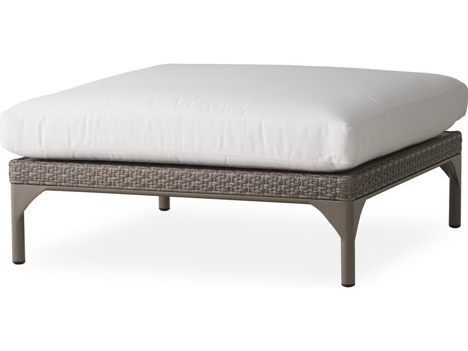 Martinique Large Outdoor Ottoman with Granite Wicker