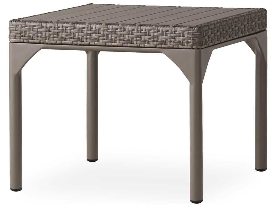 Martinique Granite Wicker Square Patio End Table