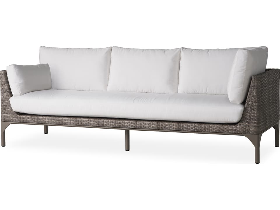 Martinique Lloyd Loom Sectional Patio Sofa in Granite