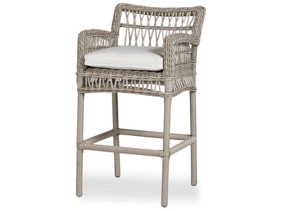 Mackinac Bar Stool with Woven Vinyl Wicker
