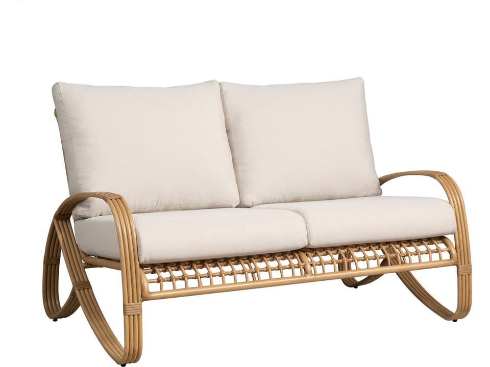 Riviera Woven Vinyl Loveseat in Camel