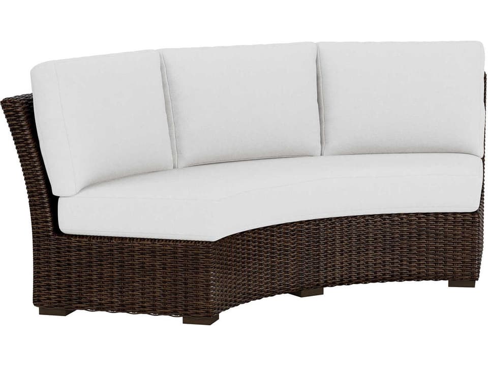 Mesa Vinyl Wicker Curved Patio Sofa