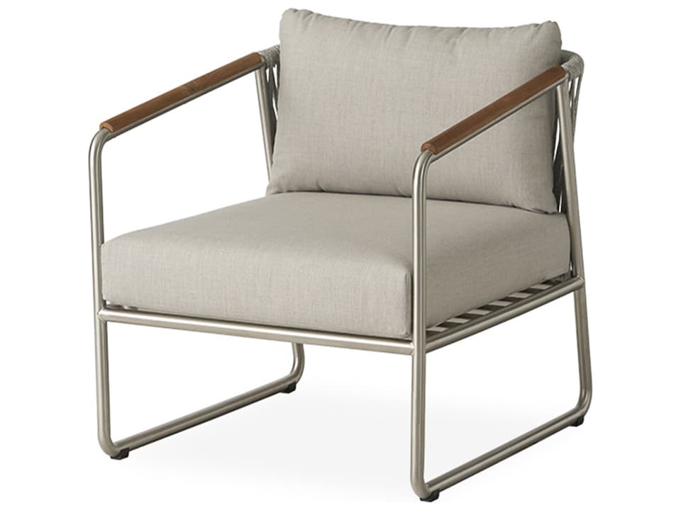 Elevation Stainless Steel Lounge Chair with Teak Accents