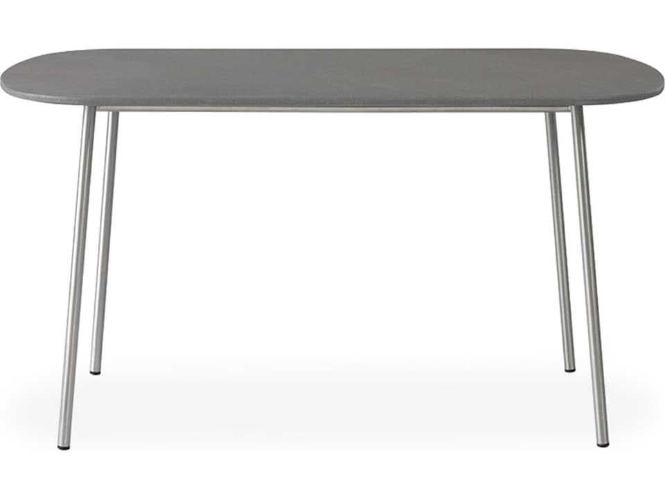 Elevation Oval Console Table with Stainless Steel Frame and Corian Top