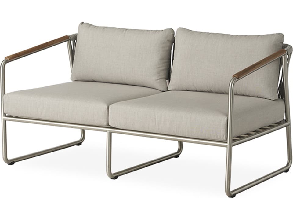 Elevation Loveseat with Stainless Steel Frame and Teak Accents