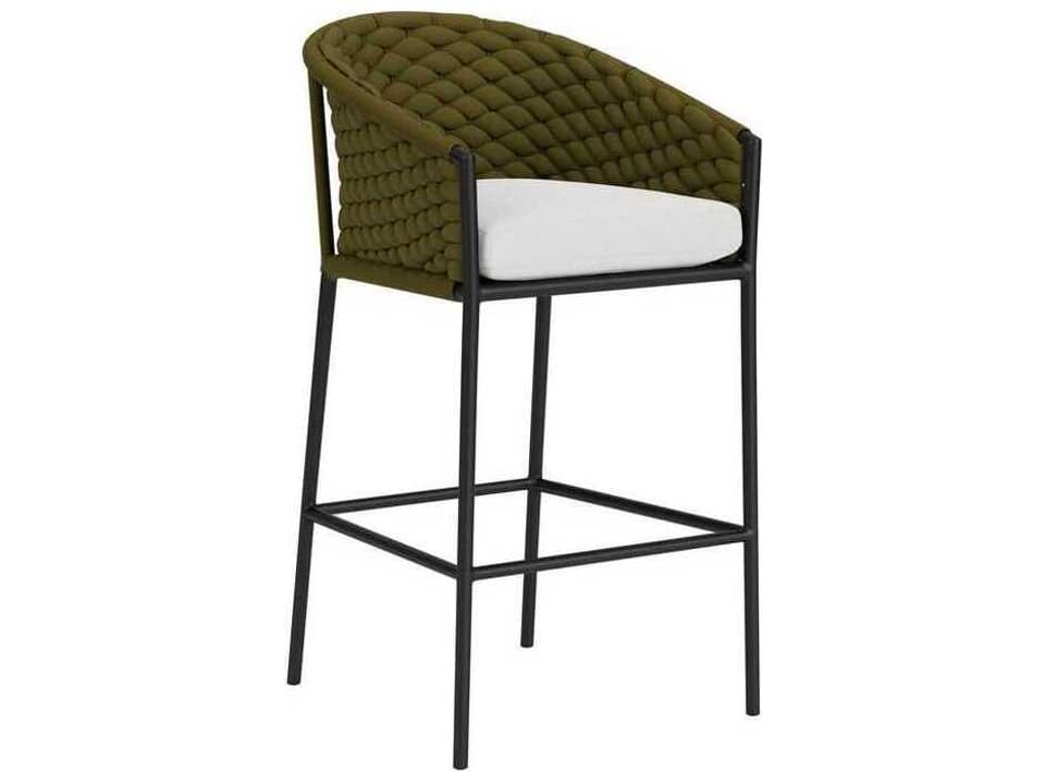 Escape Aluminum Bar Stool with Spruce Green Knitted Fabric