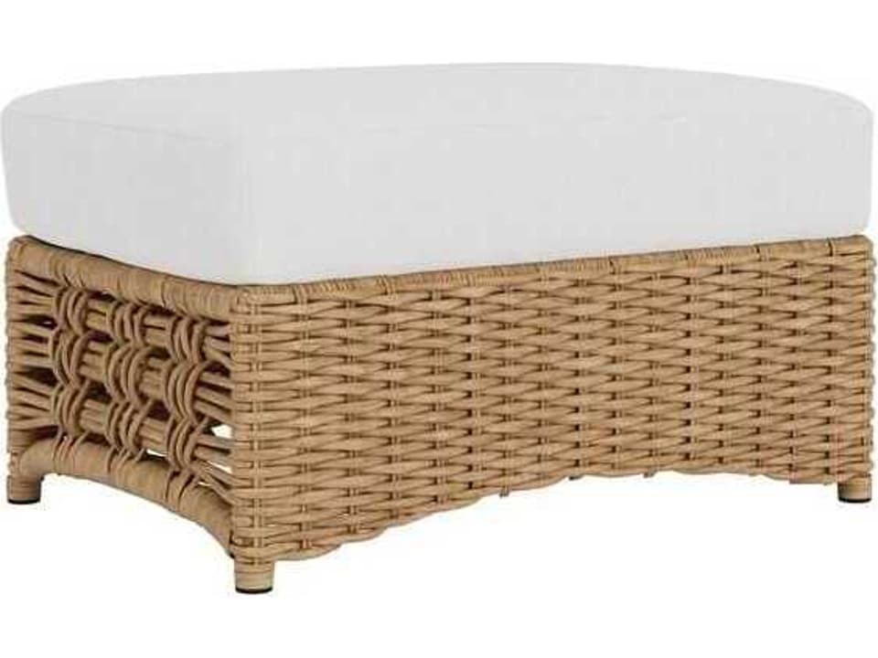 Magnolia Wicker Ottoman in Sandcastle
