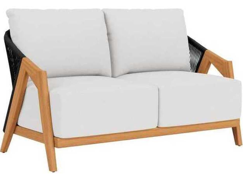 Alpine Teak Outdoor Loveseat with Graphite Rope