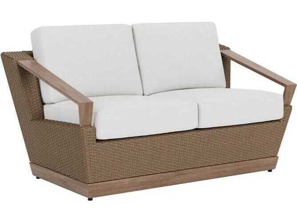 Charisma Vinyl Wicker Loveseat with Aluminum Frame