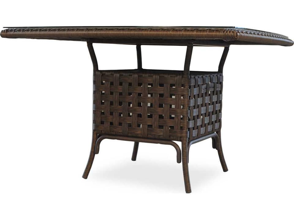 Haven Wicker Square Outdoor Dining Table with Umbrella Hole