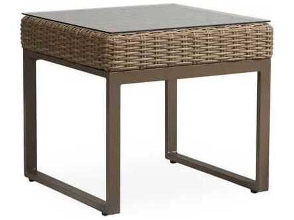 Milan Square End Table Modern Woven Vinyl